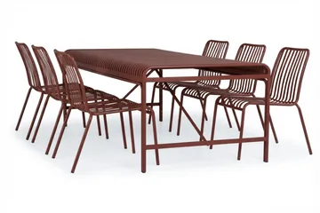Jarva Rektangulärt Matbord Utomhus 90x200 cm i Metall - Röd - Utemöbler - Trädgårdsbord & Utebord - Matbord ute