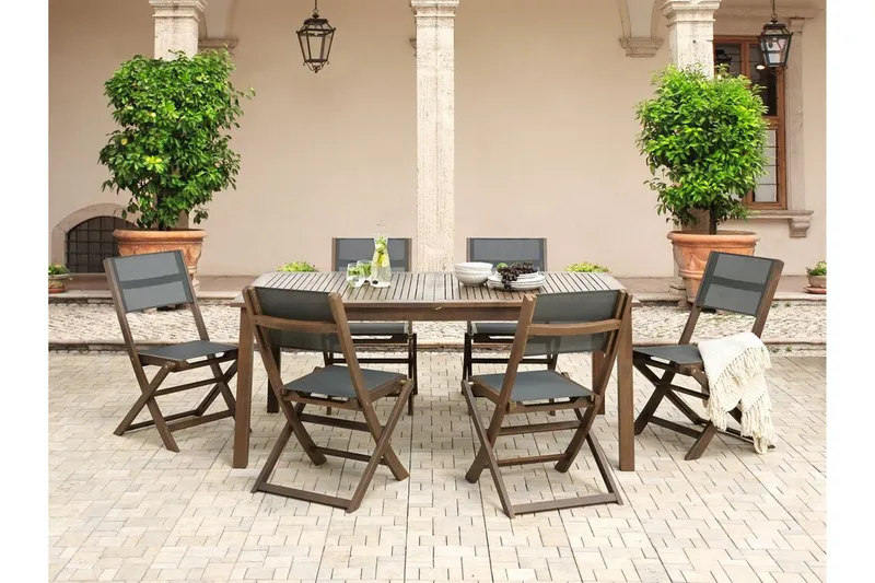 Kettelle Matbord Utomhus 100x180 cm - Mörkbrun - Utemöbler - Trädgårdsbord & Utebord - Matbord ute