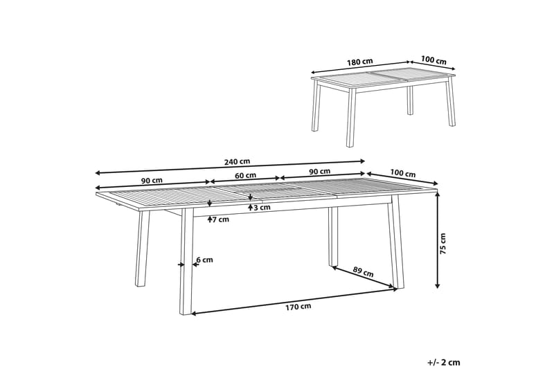 KETTELLE Matbord Utomhus 100x180 cm Mörkbrun - Utemöbler - Trädgårdsbord & Utebord - Matbord ute