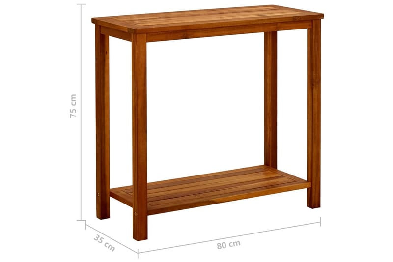 Konsolbord för trädgård 80x35x75 cm massivt akaciaträ - Brun - Utemöbler - Trädgårdsbord & Utebord - Avlastningsbord & brickbord utomhus