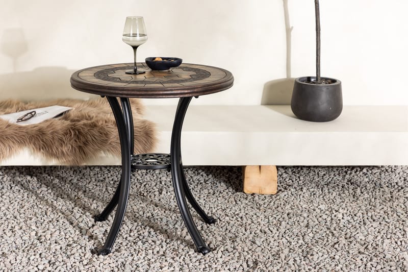 Leiria Cafébord 60 cm - Brun - Utemöbler - Trädgårdsbord & Utebord - Cafebord