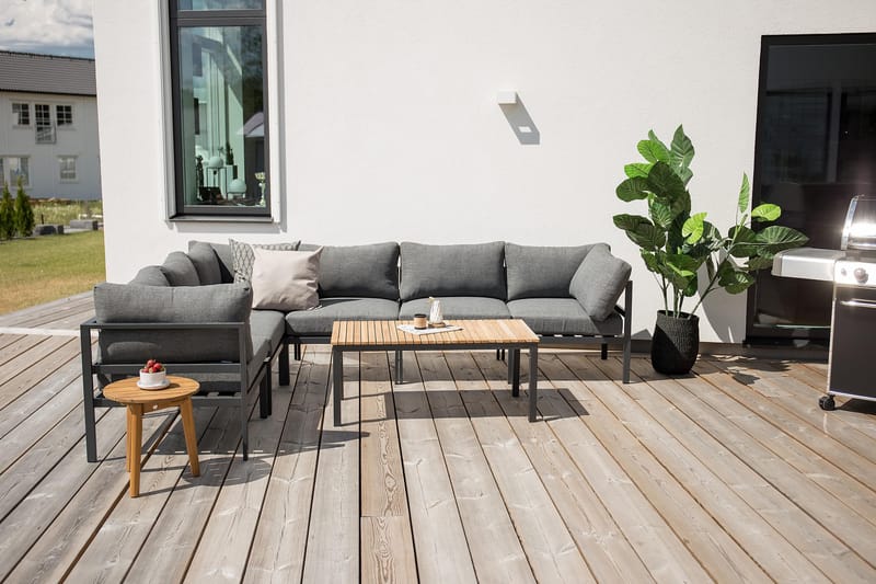 LIONGA Soffbord 110 cm Teak/Svart - Venture Home - Soffbord utomhus & loungebord - Sidobord utomhus - Loungemöbler