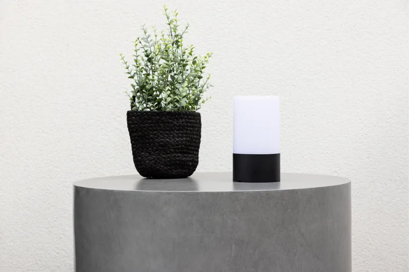 Lissabon Runt Sidobord och BlomUtebord Utomhus 60 cm - Grå - Utemöbler - Trädgårdsbord & Utebord - Sidobord utomhus