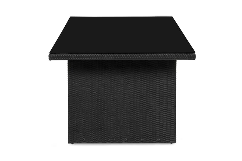 Majestic Matbord Utomhus 210x100 cm – Utebord i konstrotting med bordsskiva i Glas för Trädgård och Altan - Svart - Utemöbler - Trädgårdsbord & Utebord - Matbord ute