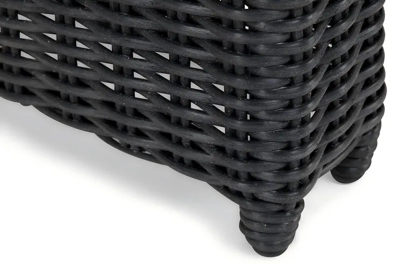 Marcus Rektangulärt Matbord utomhus 160x90 cm i konstrotting med glasskiva - Svart - Utemöbler - Trädgårdsbord & Utebord - Matbord ute