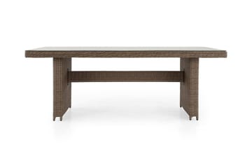 Marcus Stort Matbord Utomhus 200x100 cm – Utebord i konstrotting med glasskiva för Uteplats och Trädgård - Natur Trä - Utemöbler - Trädgårdsbord & Utebord - Matbord ute