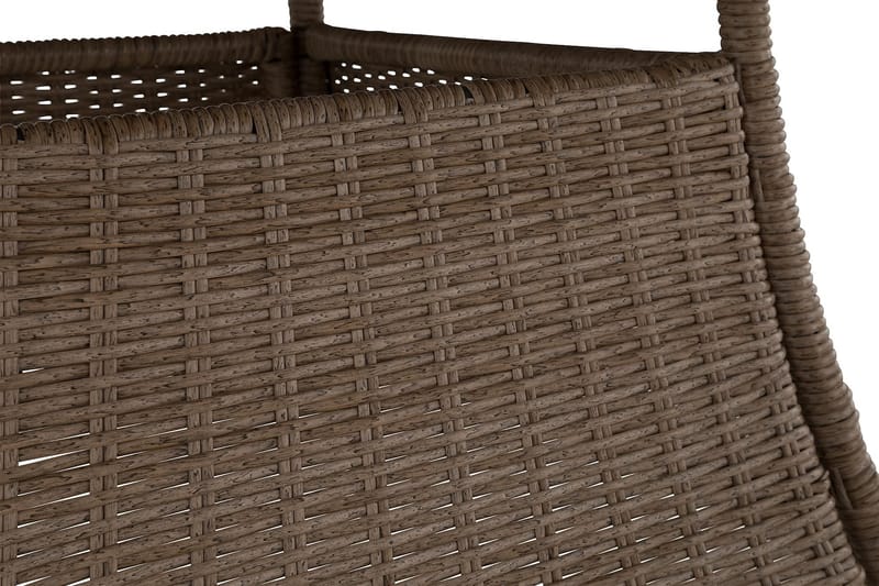 Marcus Stort Runt Matbord Utomhus 140 cm – Utebord i konstrotting med glasskiva för Uteplats och Trädgård - Natur Brun - Utemöbler - Trädgårdsbord & Utebord - Matbord ute