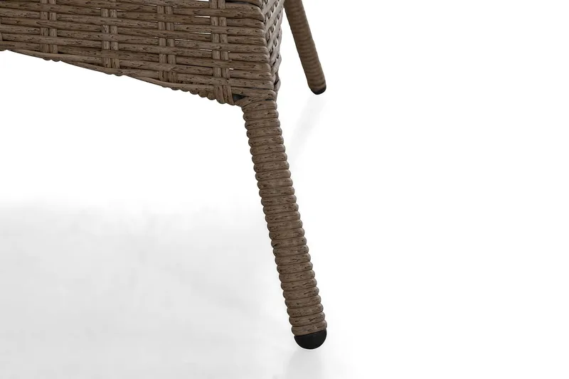 Marcus Stort Runt Matbord Utomhus 140 cm – Utebord i konstrotting med glasskiva för Uteplats och Trädgård - Natur Brun - Utemöbler - Trädgårdsbord & Utebord - Matbord ute