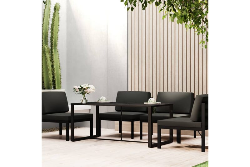 Matbord för trädgården antracit 120x60x66 cm aluminium - Antracit - Matbord ute