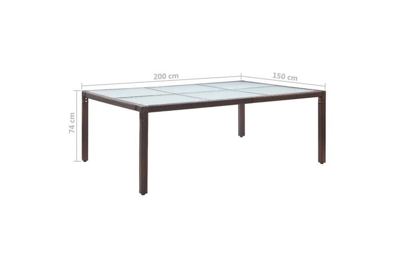 Matbord för trädgården brun 200x150x74 cm konstrotting - Brun - Matbord ute