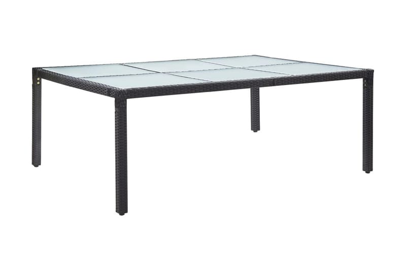 Matbord för trädgården svart 200x150x74 cm konstrotting - Svart - Matbord ute
