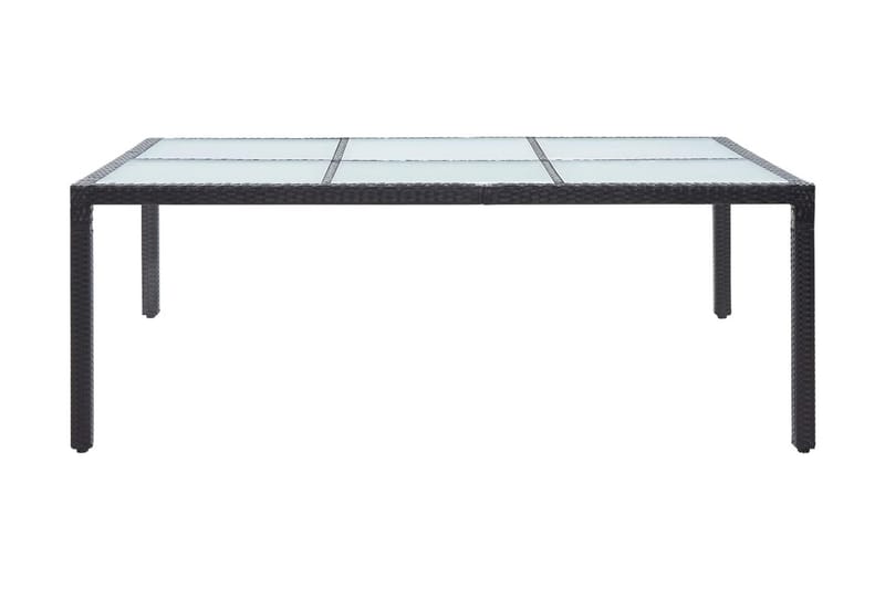 Matbord för trädgården svart 200x150x74 cm konstrotting - Svart - Matbord ute