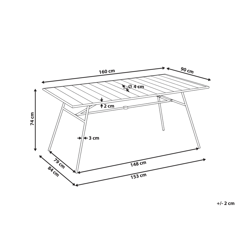 Matbord Terenzo 160 cm - Ljusbeige - Utemöbler - Trädgårdsbord & Utebord - Matbord ute