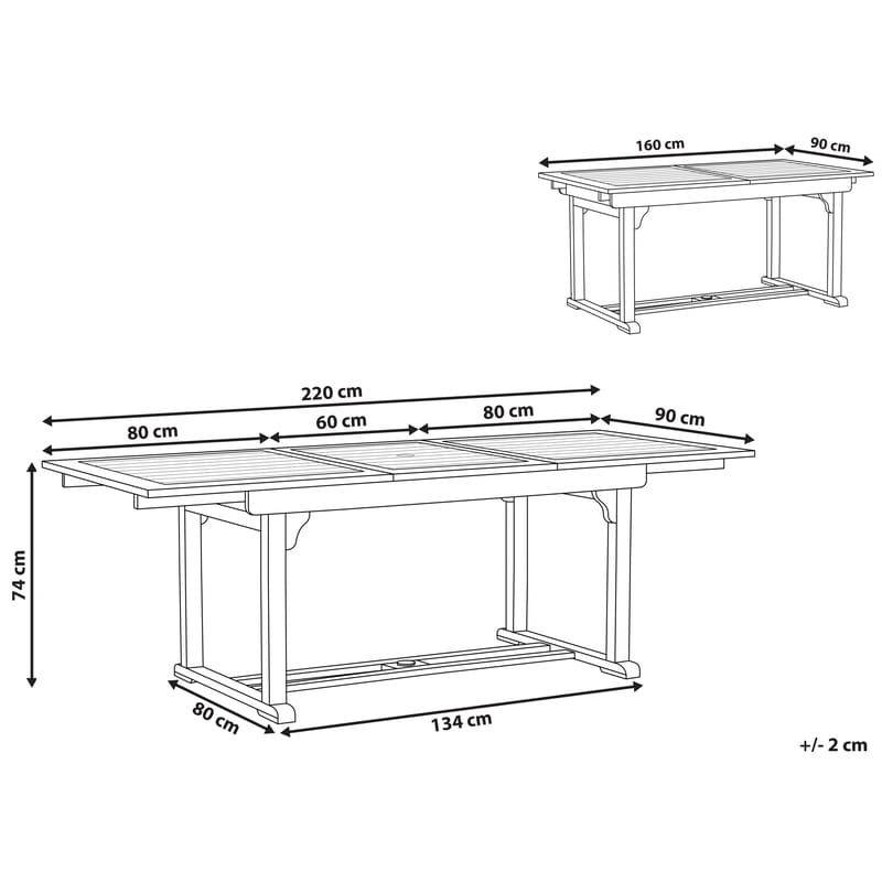 Matbord Toscana 220 cm - Mörkröd - Utemöbler - Trädgårdsbord & Utebord - Matbord ute