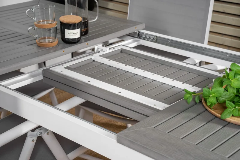 Albany Matbord Utomhus 152-210 cm - Grå/Vit - Utemöbler - Trädgårdsbord & Utebord - Matbord ute
