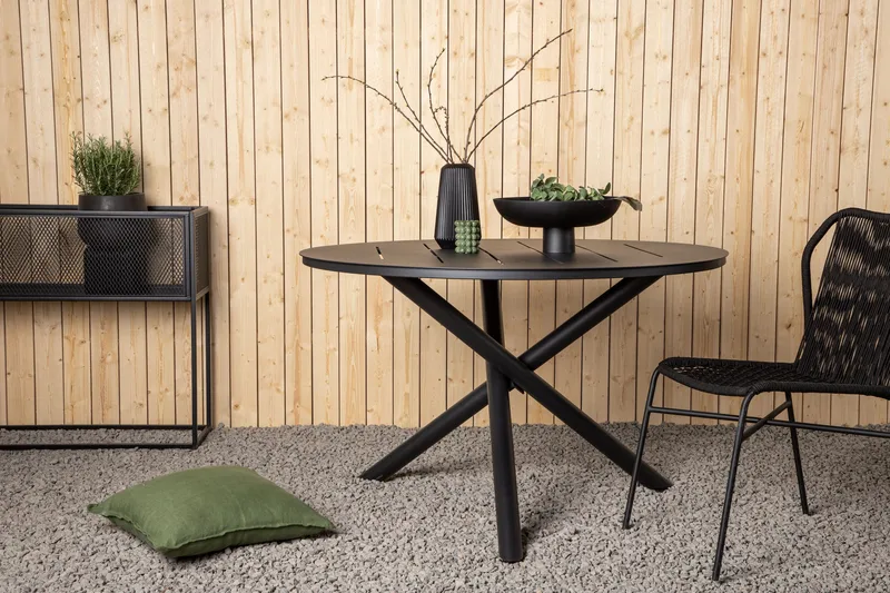 Alma Matbord Utomhus Rund 120 cm Svart - Venture Home - Utemöbler - Trädgårdsbord & Utebord - Matbord ute