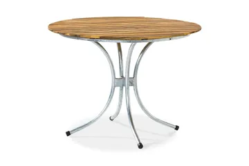 Arild Litet Runt Matbord Utomhus 110 cm - Utebord i Akaciaträ för Trädgård och Altan - Ljusbrun Natur - Utemöbler - Trädgårdsbord & Utebord - Matbord ute
