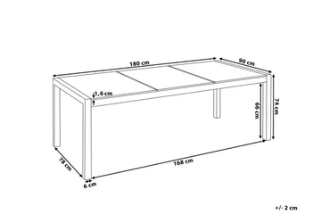 Bacoli Matbord Utomhus 180 cm - Grå - Utemöbler - Trädgårdsbord & Utebord - Matbord ute