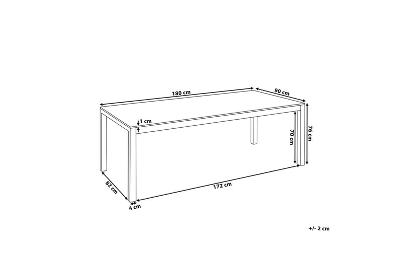 BACOLI Matbord Utomhus 180 cm Svart - Utemöbler - Trädgårdsbord & Utebord - Matbord ute