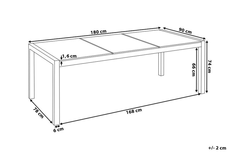 BACOLI Matbord Utomhus 180 cm Svart - Utemöbler - Trädgårdsbord & Utebord - Matbord ute