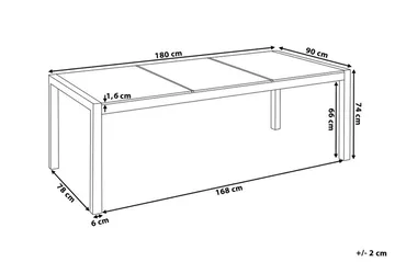 Bacoli Matbord Utomhus 180 cm - Svart - Utemöbler - Trädgårdsbord & Utebord - Matbord ute