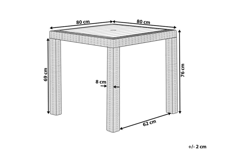 BALDON Trädgårdsbord 80x80 cm Grå - Utemöbler - Trädgårdsbord & Utebord - Matbord ute
