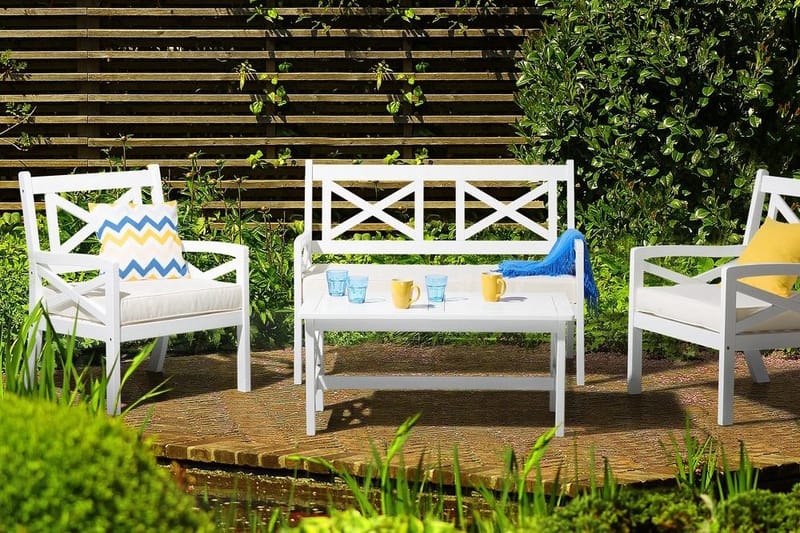 Baltic Trädgårdsbord 100 cm - Vit - Utemöbler - Trädgårdsbord & Utebord - Matbord ute