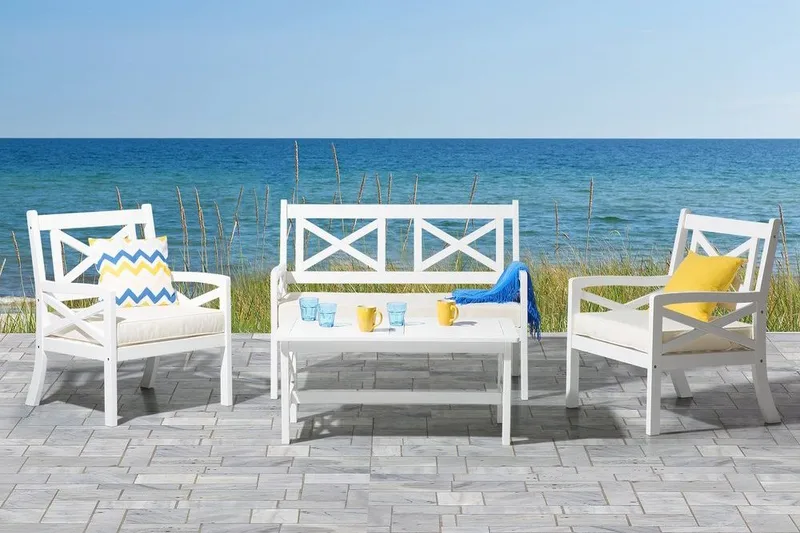 Baltic Trädgårdsbord 100 cm - Vit - Utemöbler - Trädgårdsbord & Utebord - Matbord ute