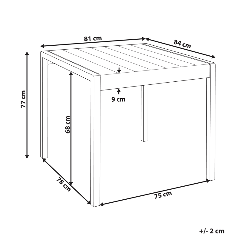 Matbord utomhus Bartica 81x84 cm - Grå - Utemöbler - Trädgårdsbord & Utebord - Matbord ute