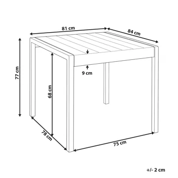 Matbord utomhus Bartica 81x84 cm - Svart - Utemöbler - Trädgårdsbord & Utebord - Matbord ute