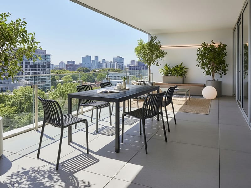 Matbord utomhus Bartica 84x154 cm - Svart - Utemöbler - Trädgårdsbord & Utebord - Matbord ute