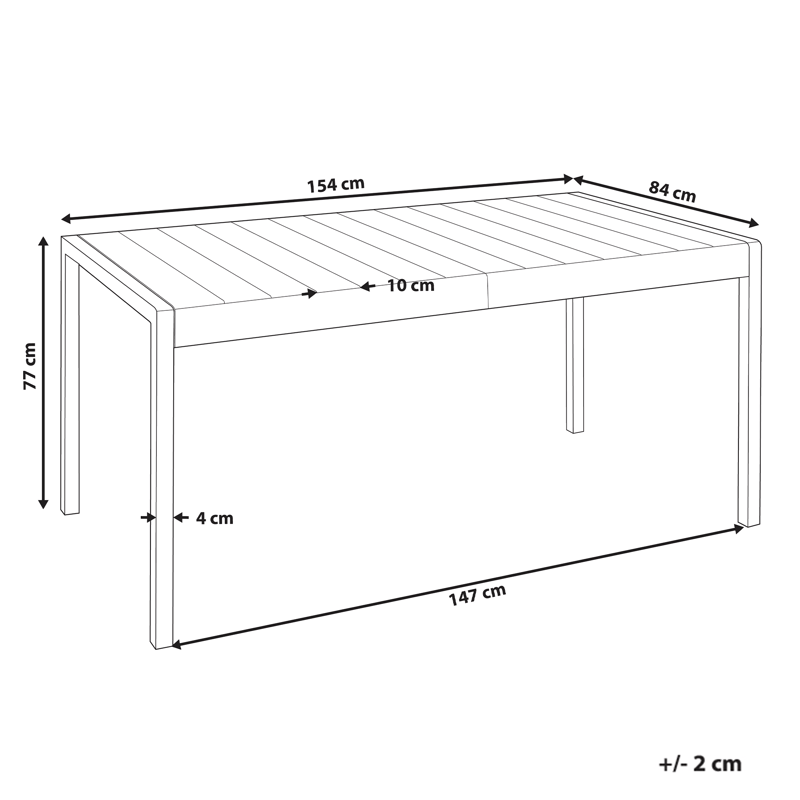 Matbord utomhus Bartica 84x154 cm - Svart - Utemöbler - Trädgårdsbord & Utebord - Matbord ute