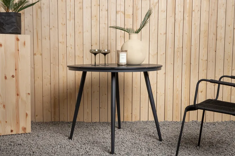 Break Matbord Utomhus Rund 90 cm - Svart - Utemöbler - Trädgårdsbord & Utebord - Matbord ute