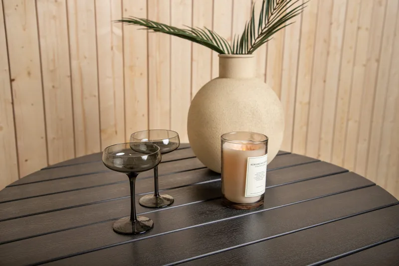 Break Matbord Utomhus Rund 90 cm - Svart - Utemöbler - Trädgårdsbord & Utebord - Matbord ute