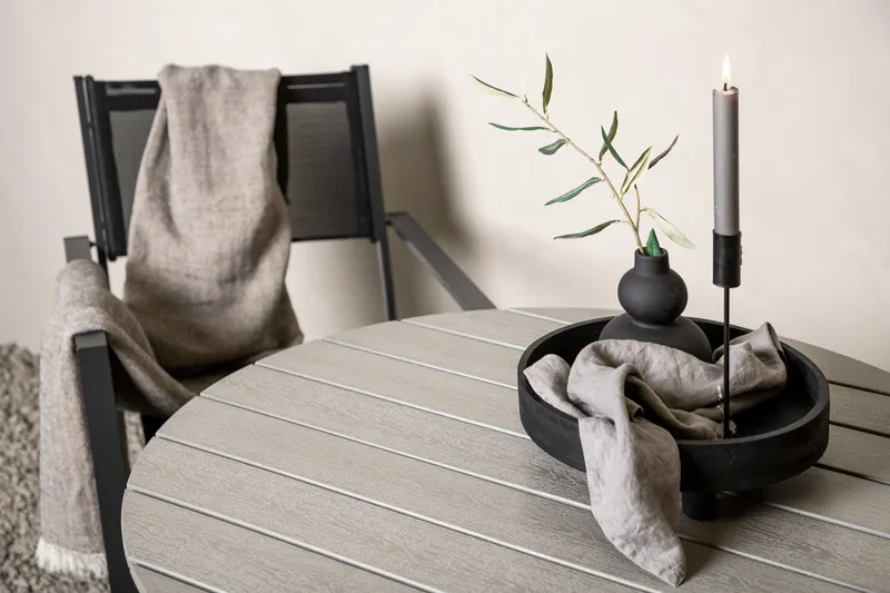 Break Matbord Utomhus Rund 90 cm - Vit - Utemöbler - Trädgårdsbord & Utebord - Matbord ute