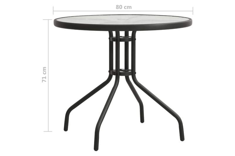 Cafébord antracit Ã˜80x71 cm stål - Grå - Matbord ute