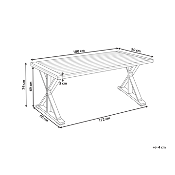 Matbord utomhus Calabritto 90 cm 180 cm Akaciaträ - Brun - Utemöbler - Trädgårdsbord & Utebord - Matbord ute