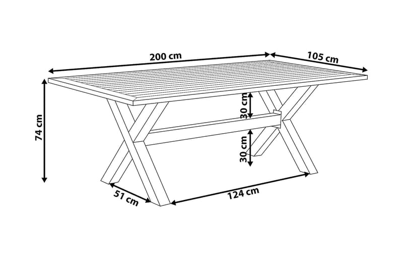 CASCAIS Trädgårdsbord 200 cm - Matbord ute