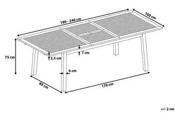 Cesana Trädgårdsbord 240x100 cm - Trä/Natur - Utemöbler - Trädgårdsbord & Utebord - Matbord ute