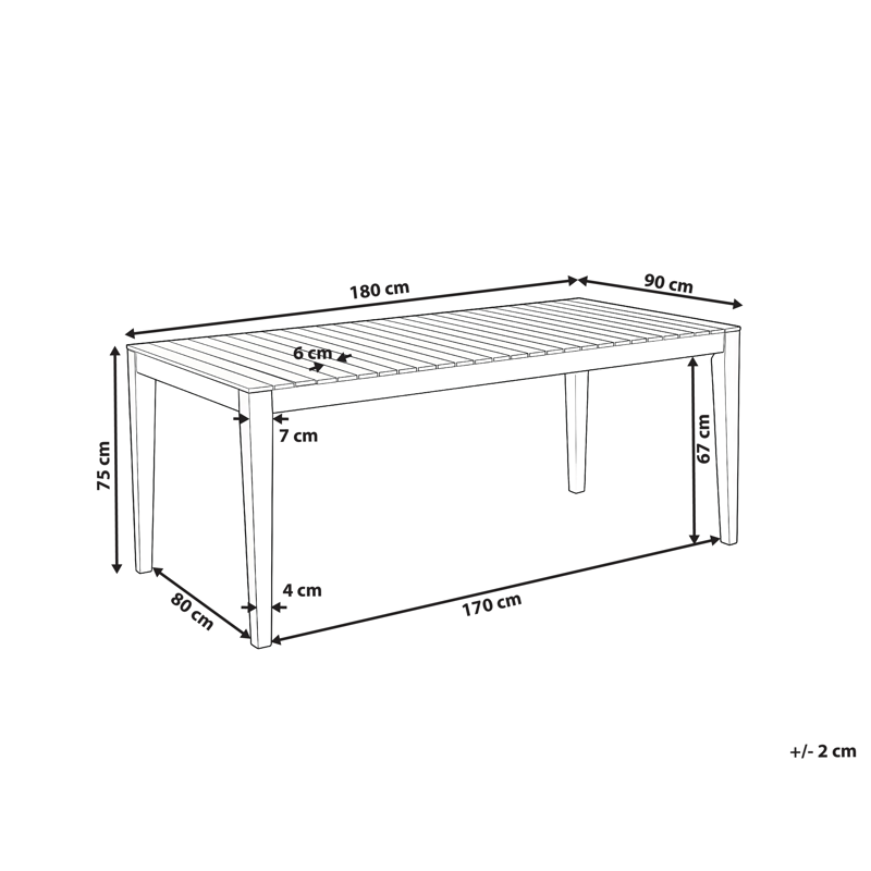 Matbord utomhus Chioggia 90x180 cm Akaciaträ - Brun - Utemöbler - Trädgårdsbord & Utebord - Matbord ute