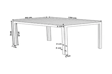 Como Trädgårdsbord 150 cm - Grå - Utemöbler - Trädgårdsbord & Utebord - Matbord ute