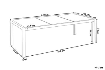 Grosseto Trädgårdsbord 220 cm - Grå - Utemöbler - Trädgårdsbord & Utebord - Matbord ute