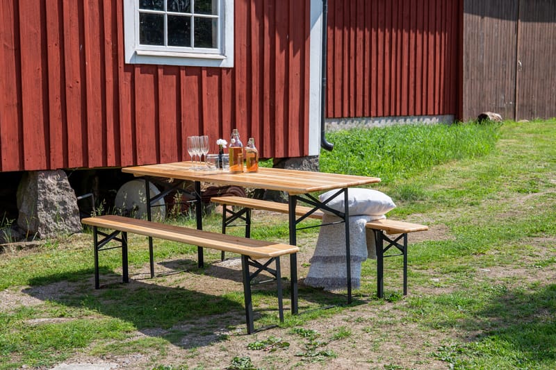 GUNIESS Picknickbord Hopfällbart Svart/Natur - Venture Home - Matbord ute