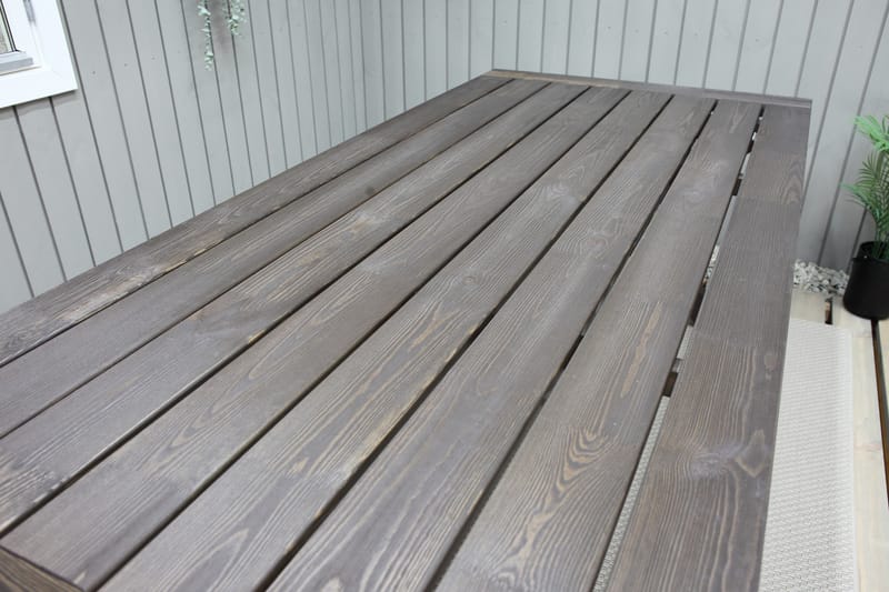 HAINS Fasta Matbord Utomhus 220 cm Brun - Utemöbler - Trädgårdsbord & Utebord - Matbord ute