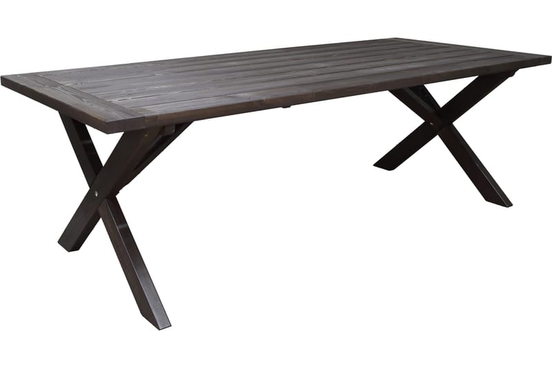 HAINS Fasta Matbord Utomhus 220 cm Brun - Utemöbler - Trädgårdsbord & Utebord - Matbord ute