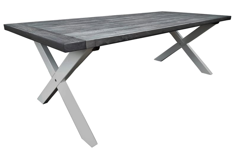 Hains Fasta Matbord Utomhus 220 cm - Svart/Grå/Vit - Utemöbler - Trädgårdsbord & Utebord - Matbord ute