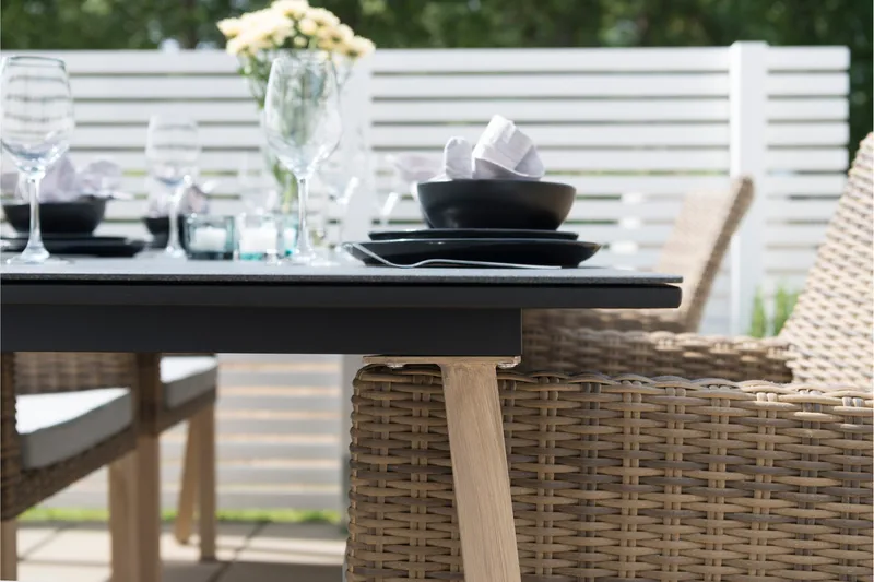 Hillerstorp Fyrsnäs Utebord 90X160 Cm - Trä|Natur|Grå - Utemöbler - Trädgårdsbord & Utebord - Matbord ute