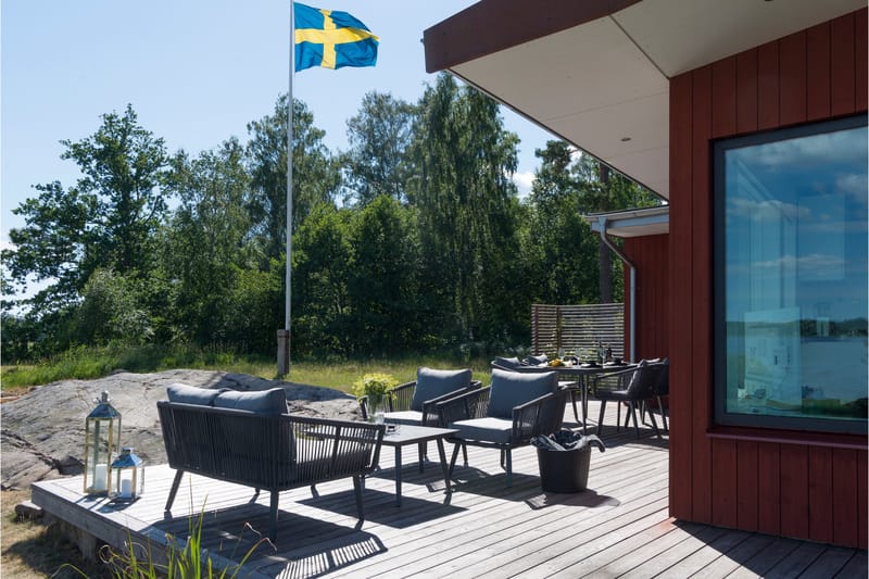 Hillerstorp Hunneslätt Utebord 90X150 Cm - Svart|Grå - Utemöbler - Trädgårdsbord & Utebord - Matbord ute