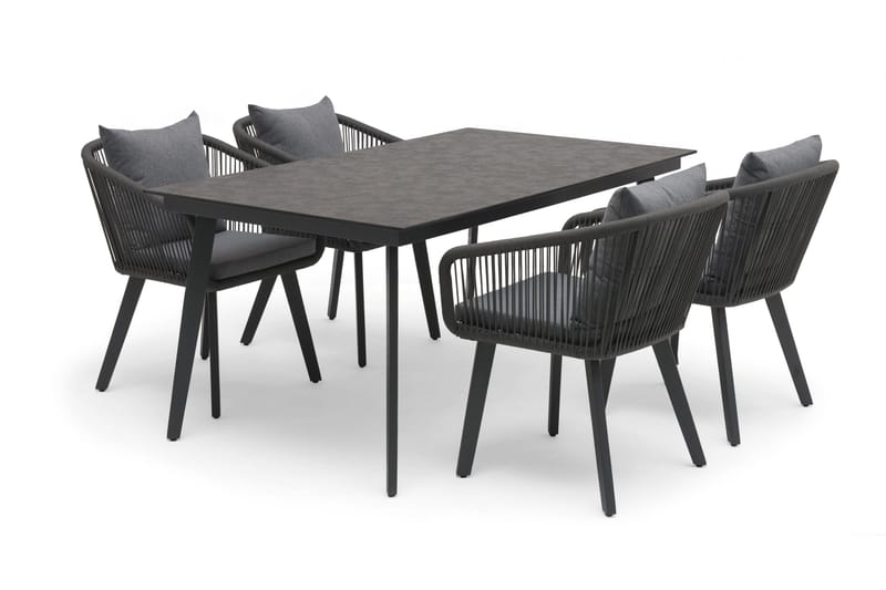 Hillerstorp Hunneslätt Utebord 90X150 Cm - Svart|Grå - Utemöbler - Trädgårdsbord & Utebord - Matbord ute