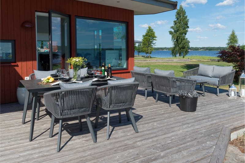 Hillerstorp Hunneslätt Utebord 90X150 Cm - Svart|Grå - Utemöbler - Trädgårdsbord & Utebord - Matbord ute